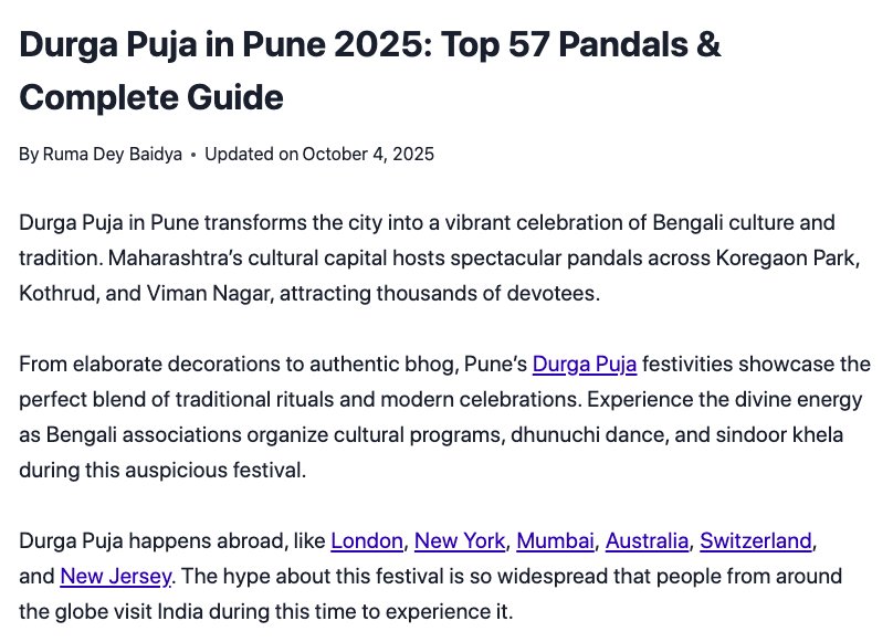 Durga Puja in Pune 2025: Top 57 Pandals & Complete Guide — Anandam featured